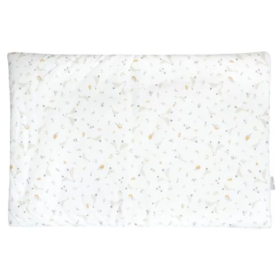 Oreiller Plat Réversible En Coton Sidonia Blanc Imprimé Minimaliste