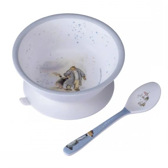 Bol Ventouse Avec Cuillère Ernest Et Célestine Gris