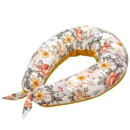 Coussin De Maternité Et D&rsquo;allaitement + Housse Néo Vintage Blanc Imprimé Floral