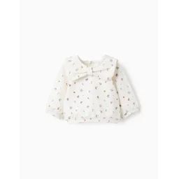 Sweat-shirt En Coton À Fleurs Avec Nœud Maxi Blanc