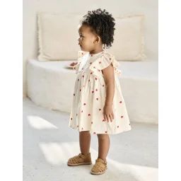 Robe bébé en seersucker vanille