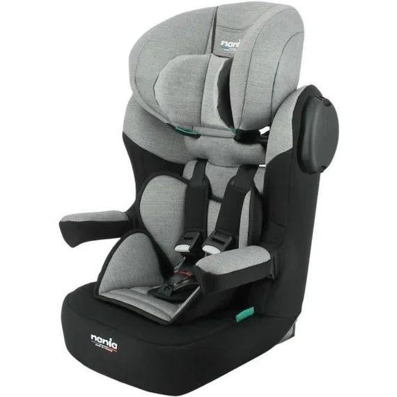 Siège auto ceinturé NANIA MAX I 76-140 cm R129 – de 3 à 10 ans– Têtière réglable – Base inclinable – Gris – Fabrication Française gris