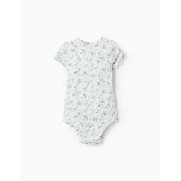 Body Côtelé Floral Beige Clair