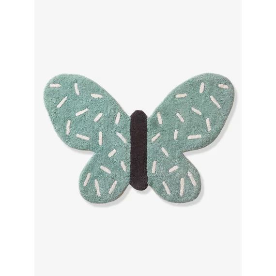 Tapis en éponge Papillon bleu/blanc