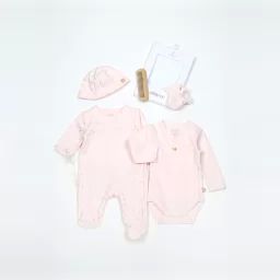 Ensemble naissance 4 pièces Fille Rose