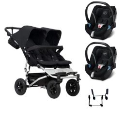 Poussette Double Mountain Buggy Duet V3.2 – Black + 2 Coques Cybex Aton 5