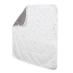 Couverture Douce En Coton Face Polaire Et Motifs Étoiles Gris