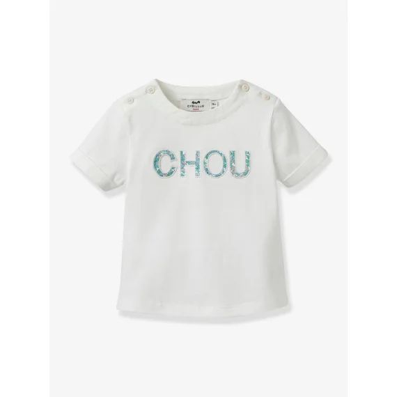 Tee-shirt Bébé Lettres En Tissu Liberty® – Coton Biologique Cyrillus Vert Imprimé