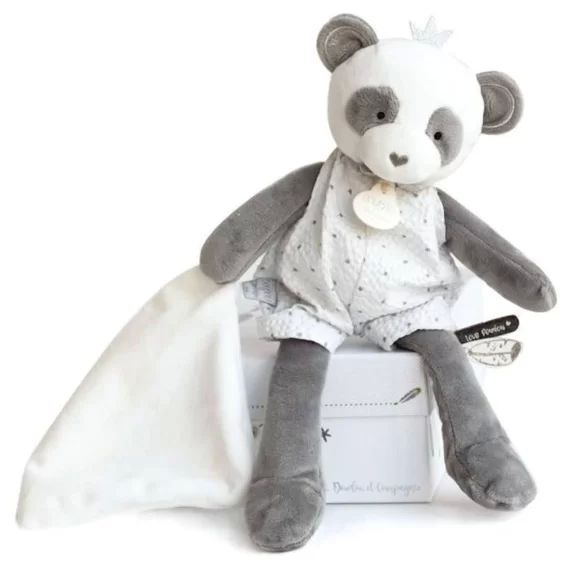 DOUDOU ET COMPAGNIE Attrape-rêve – Pantin Panda 26cm blanc