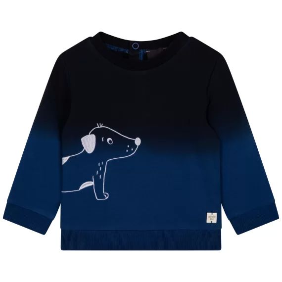 Sweat molletonné en coton Garçon Bleu