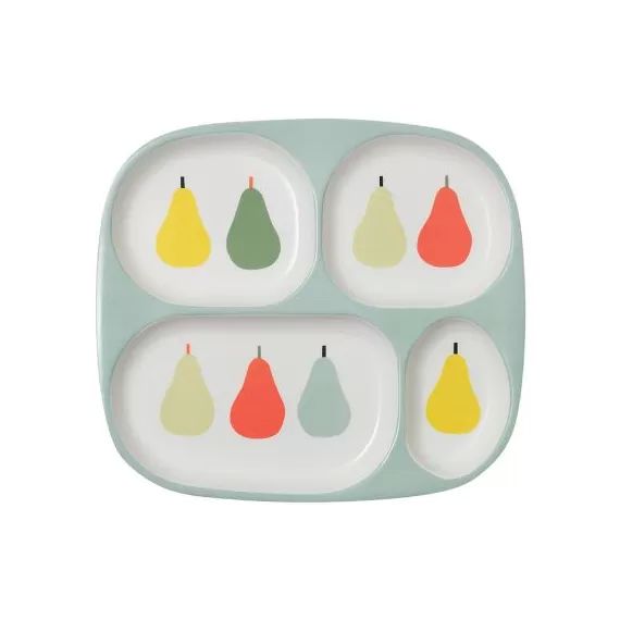 Assiette à compartiments en mélamine Poire