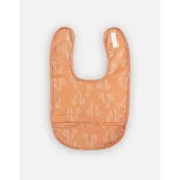 Bavoir en toile cirée imprimé girafe ocre jaune