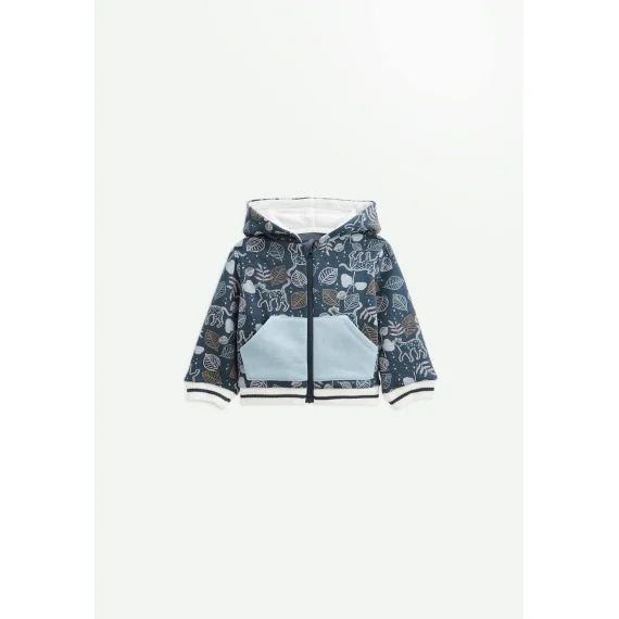 Sweat À Capuche Zippé Bébé En Molleton Ultra Chaud Félintrépide Bleu