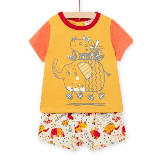 Ensemble T-shirt Et Short Jaune Bébé Garçon