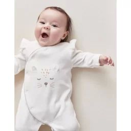 Pyjama 1 Pièce En Velours Broderie Kendi Blanc