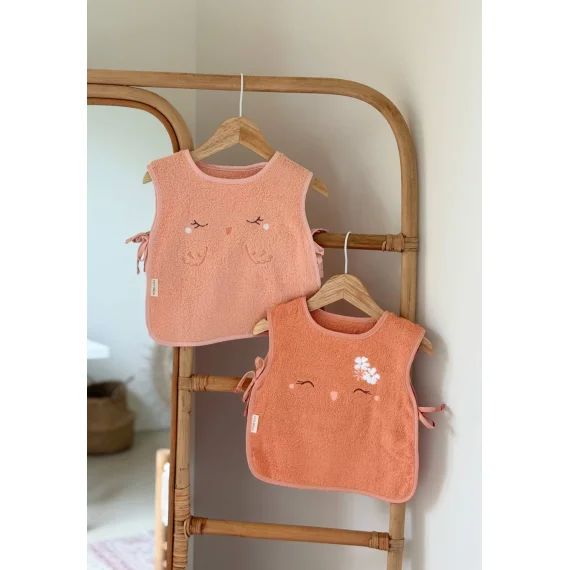 Lot De 2 Bavoirs Bébé En Éponge Manouk Rose