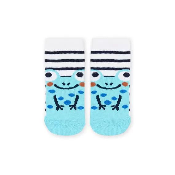 Chaussettes Craie À Imprimé Grenouilles – Blanc