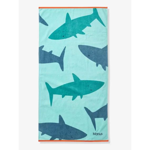Serviette de plage / de bain POP personnalisable bleu ciel