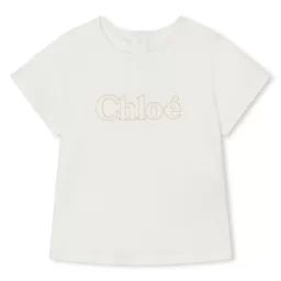 T-shirt manches courtes brodé Fille Blanc