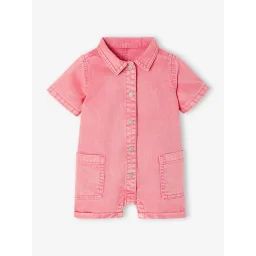 Combishort en twill bébé rose bonbon