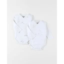 Ensemble 2 Bodys Croisés Jersey Bio – Ecru Blanc