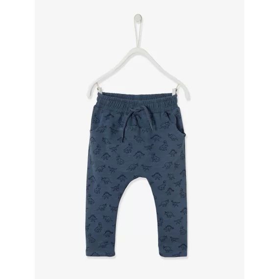 Pantalon molleton bébé garçon bleu jean dino