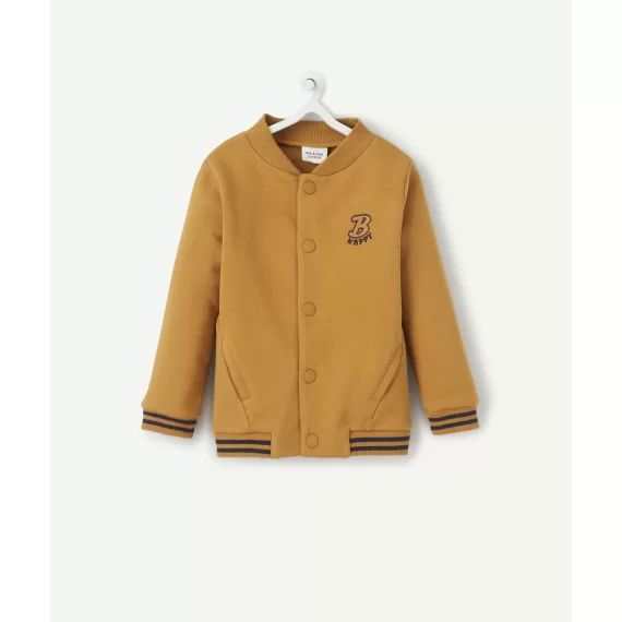 Gilet style teddy bébé garçon en fibres recyclées marron –  – Soldes