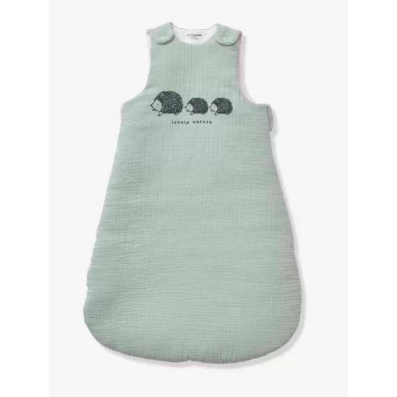 Gigoteuse sans manches en gaze de coton bio* LOVELY NATURE vert