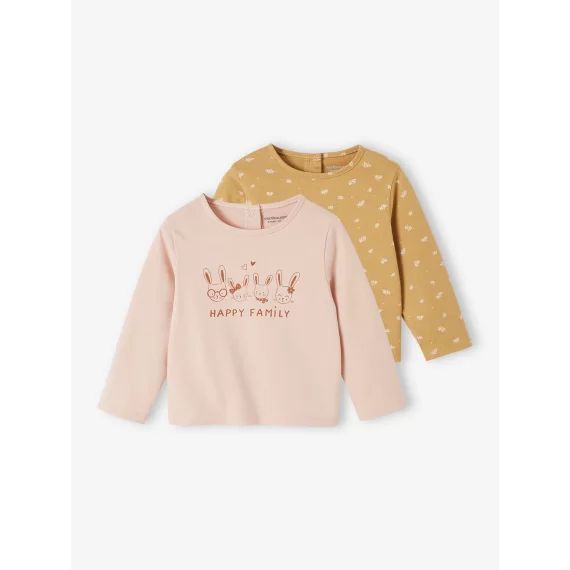 Lot de 2 T-shirts BASICS bébé manches longues jaune