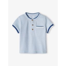 Polo bébé en maille piquée bleu ciel