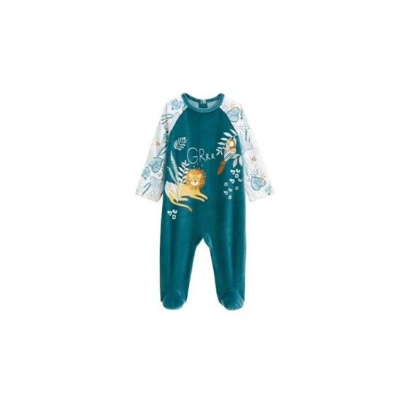 Pyjama Bébé En Velours Bleu Roméo Bleu