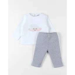 Set T-shirt + Legging Jersey Côtelé Blanc