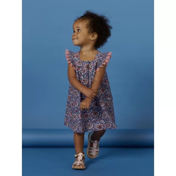 Robe Bleu Capri À Imprimé Fleuri Bébé Fille