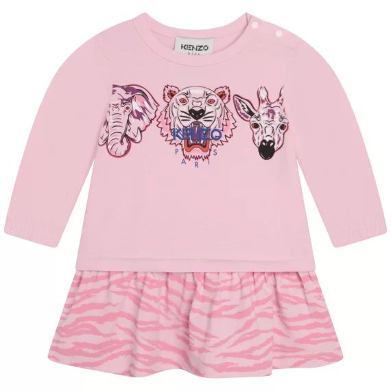 Robe 2 en 1 en coton Fille Rose