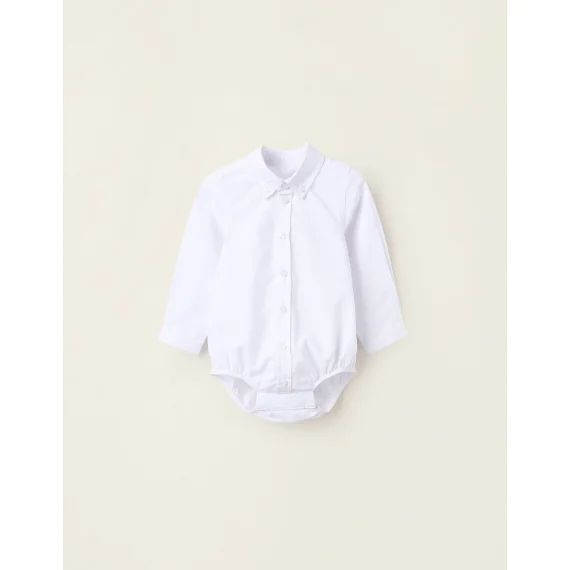 Body-chemise En Coton Blanc