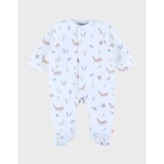 Pyjama Bébé En Velours À Motifs Blanc