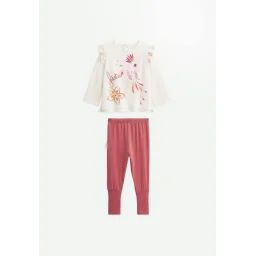 Pyjama Enfant 2 Pièces À Pieds Retroussables Fiesta Terracotta