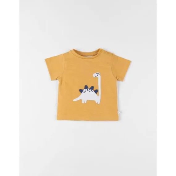 T-shirt Dino À Courtes Courtes Ocre Jaune