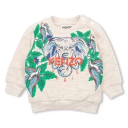 Sweat-shirt molletonné coton Garçon Beige
