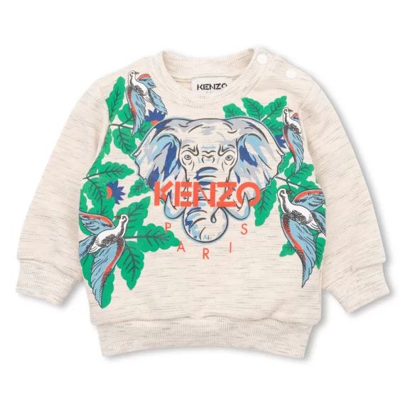 Sweat-shirt molletonné coton Garçon Beige