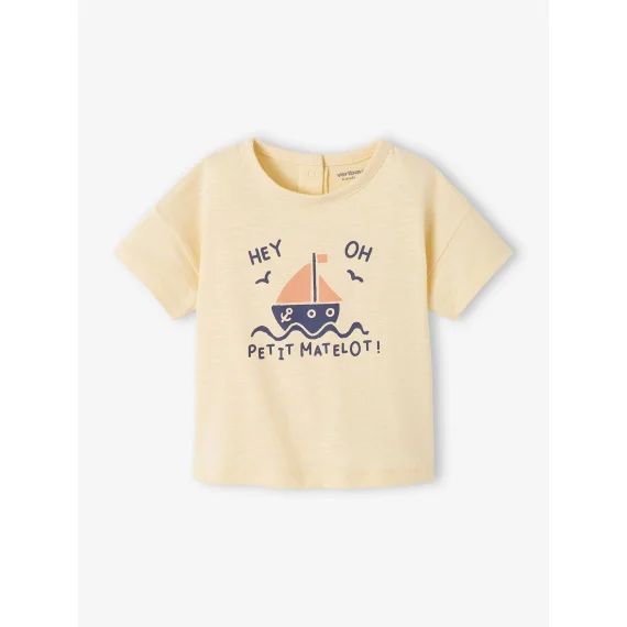 T-shirt animaux bébé manches courtes jaune pâle