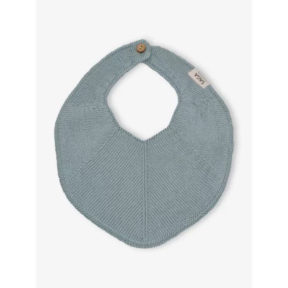 Bavoir de dentition SAGA Fjola en tricot bleu