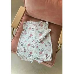 Combishort Bébé + Bandeau Mya Ecru