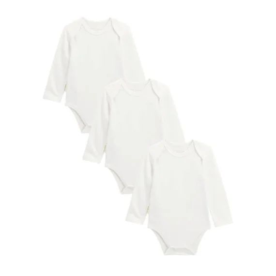 Lot De 3 Bodies Bébé Manches Longues Blanc