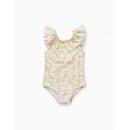Ensemble De Bain Floral Avec Volants Orange