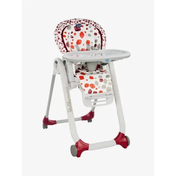 Chaise haute évolutive CHICCO Polly Progres5 imprimé rouge