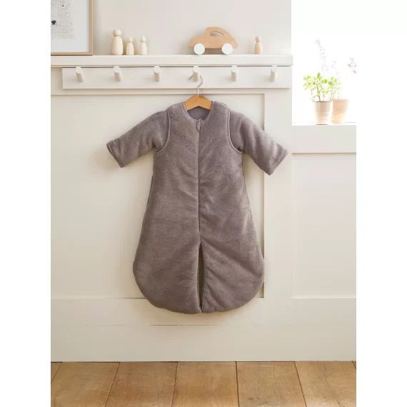 Combinaison de transport polaire microfibre, manches amovibles taupe