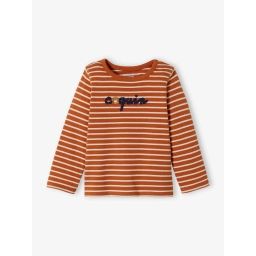 T-shirt rayé bébé brodé auburn rayé