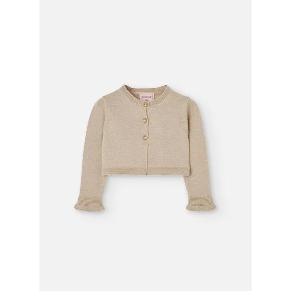 Gilet En Maille Uni Avec Fermeture À Boutons Beige