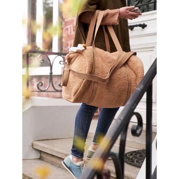 Sac à langer Baby Roll en peluche beige